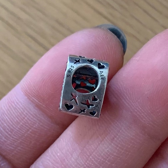 Retired Pandora Sparkling Ruby Red Freehand Heart Charm Sterling Silver EUC - Picture 6 of 9